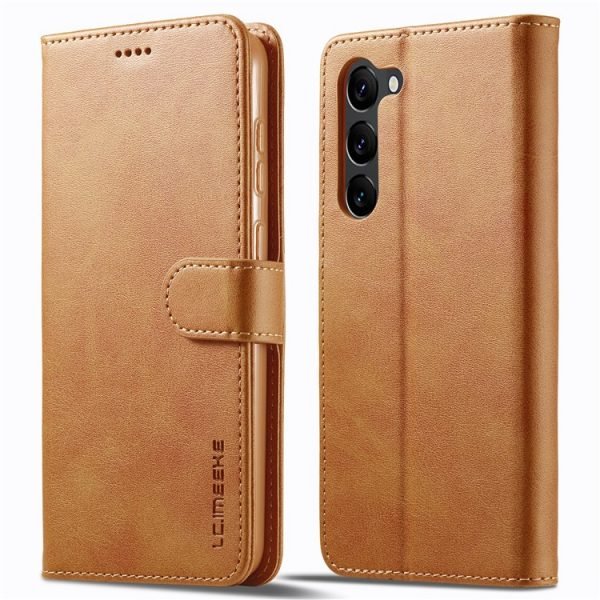 Кожен Калъф LC.IMEEKE за Samsung S23 Plus, Светлокафяв