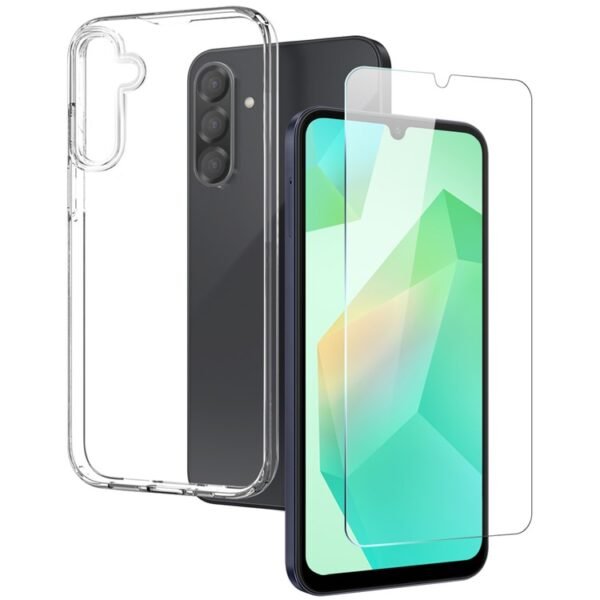 Комплект Прозрачен Кейс и Стъклен Протектор за Samsung Galaxy A26, Прозрачен
