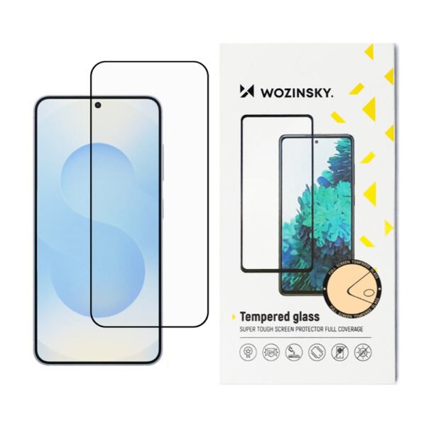 Стъклен Протектор Wozinsky за Samsung Galaxy S25, Прозрачен/ Черен