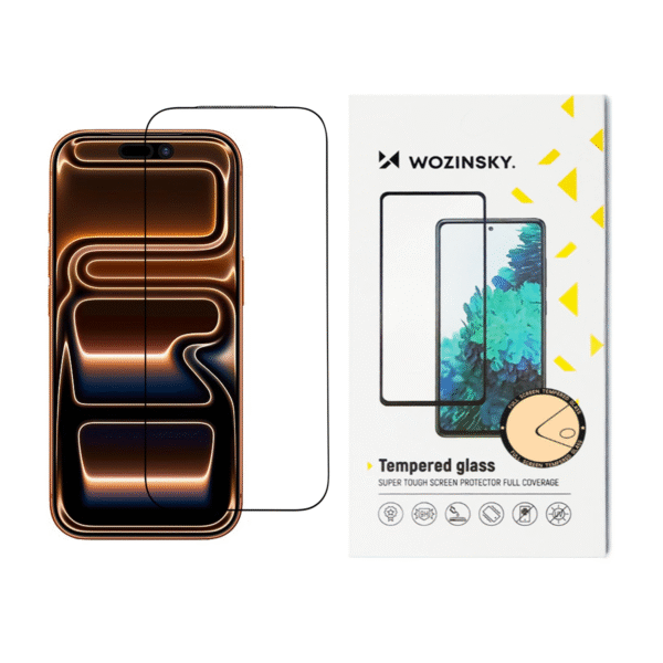 Стъклен Протектор Wozinsky за iPhone 17, Прозрачен/ Черен