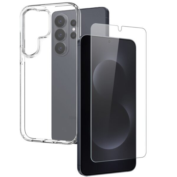 Комплект Прозрачен Кейс и Стъклен Протектор за Samsung Galaxy S26 Ultra, Прозрачен