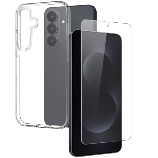 Комплект Прозрачен Кейс и Стъклен Протектор за Samsung Galaxy S26 Plus, Прозрачен