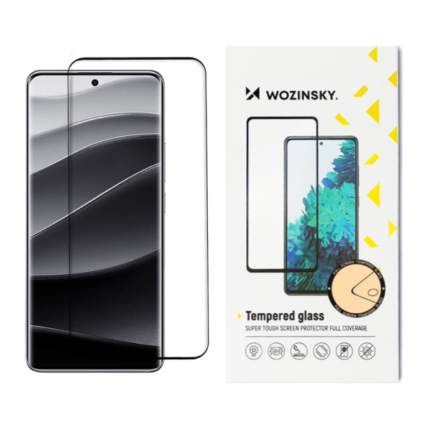 Стъклен Протектор Wozinsky за Xiaomi Redmi Note 14 Pro Plus 5G, Прозрачен/ Черен