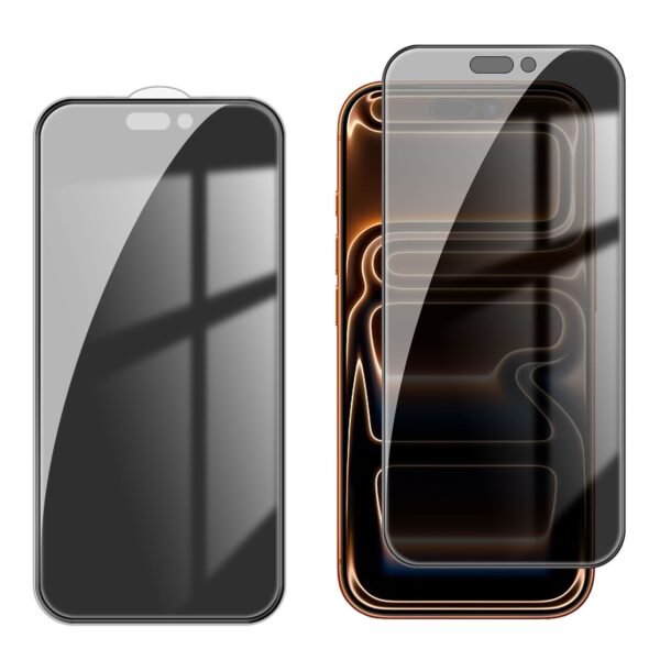 Стъклен Протектор Privacy за iPhone 18 Pro, Прозрачен/ Черен