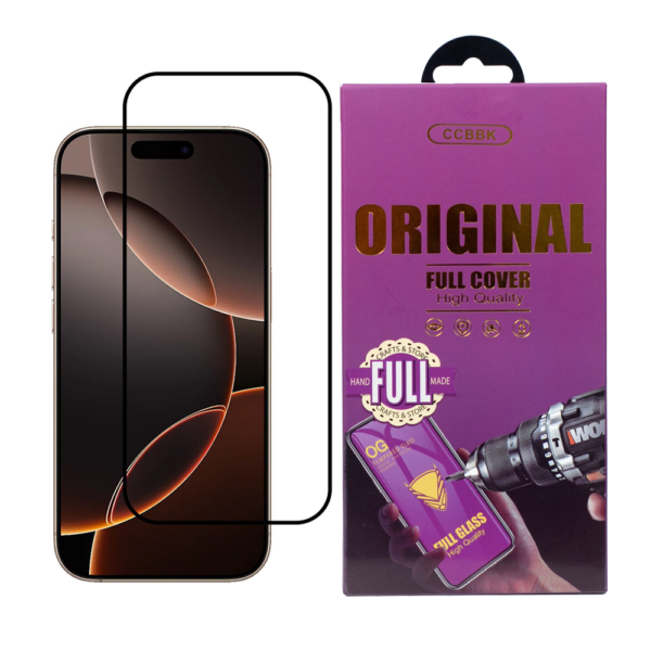 Стъклен Протектор OG за iPhone 18 Pro Max, Прозрачен/ Черен